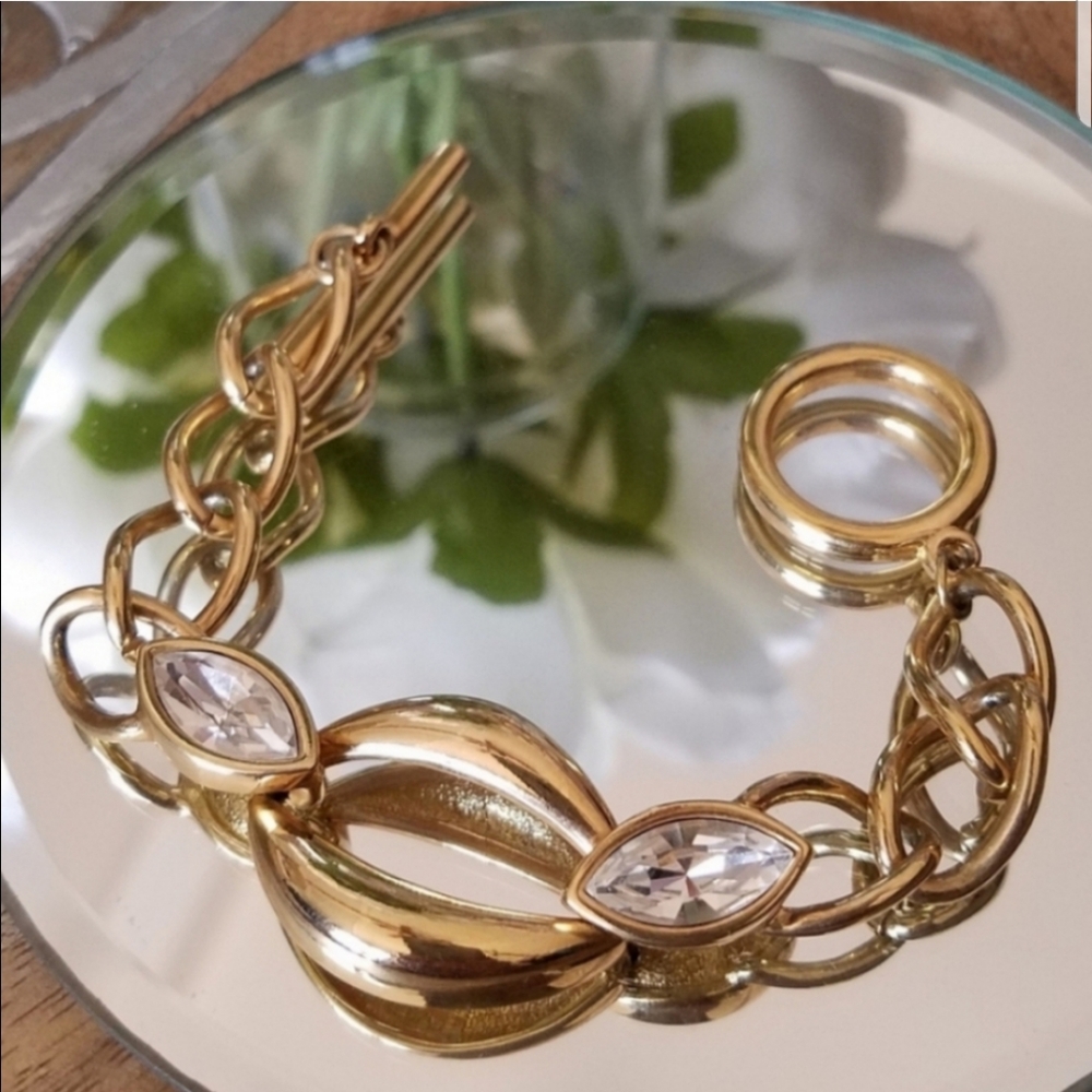AUTHENTIC Swarovski Gold plated bracelet - Picture 10 of 16